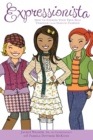 An illustration of three young girls side by side, each dressed in different styles